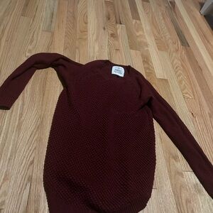 SO Women's Deep Red Crew Neck Sweater